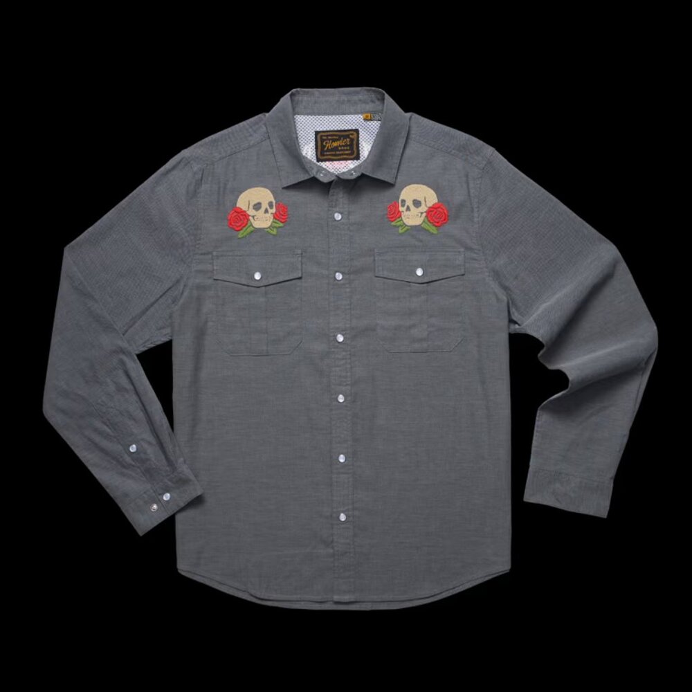 NWT Howler Brothers Skulls & Begonias Gaucho (L)